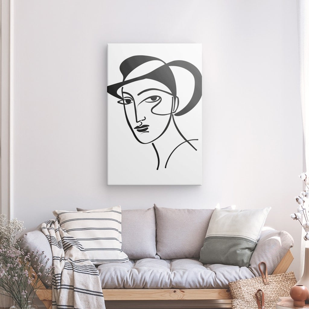 Toile Visage Femme Intelectuelle Noir et Blanc