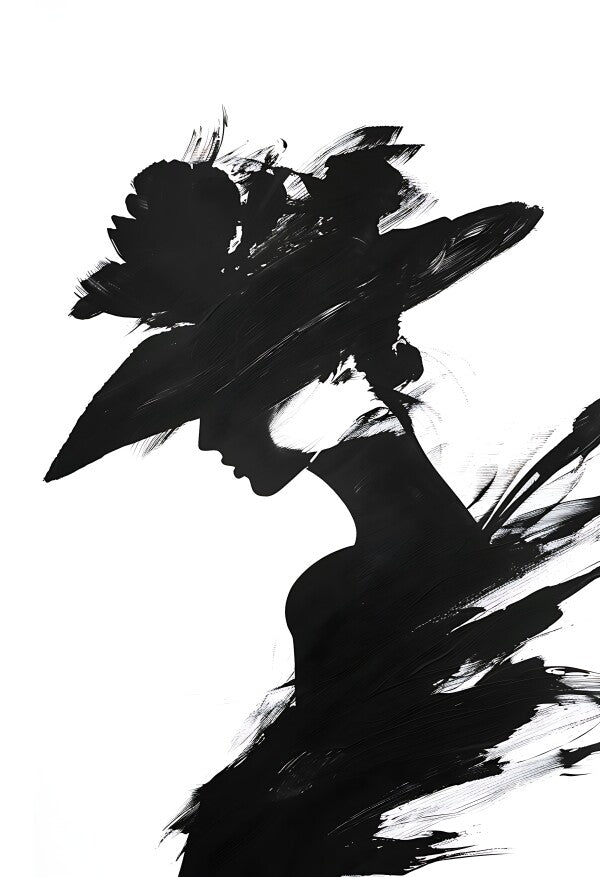 Tableau Femme Grâce Abstraite Monochrome