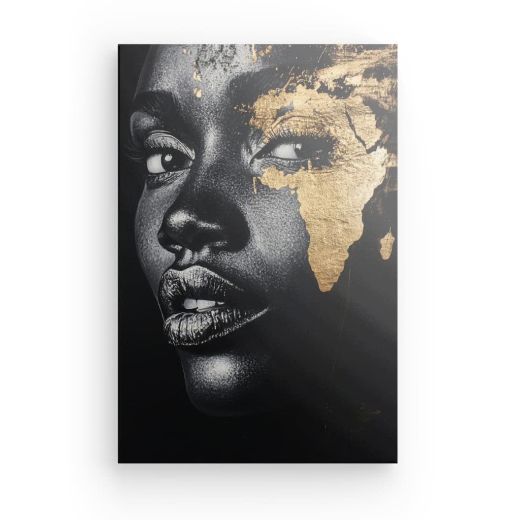 Tableau Femme Afrique Portrait Or