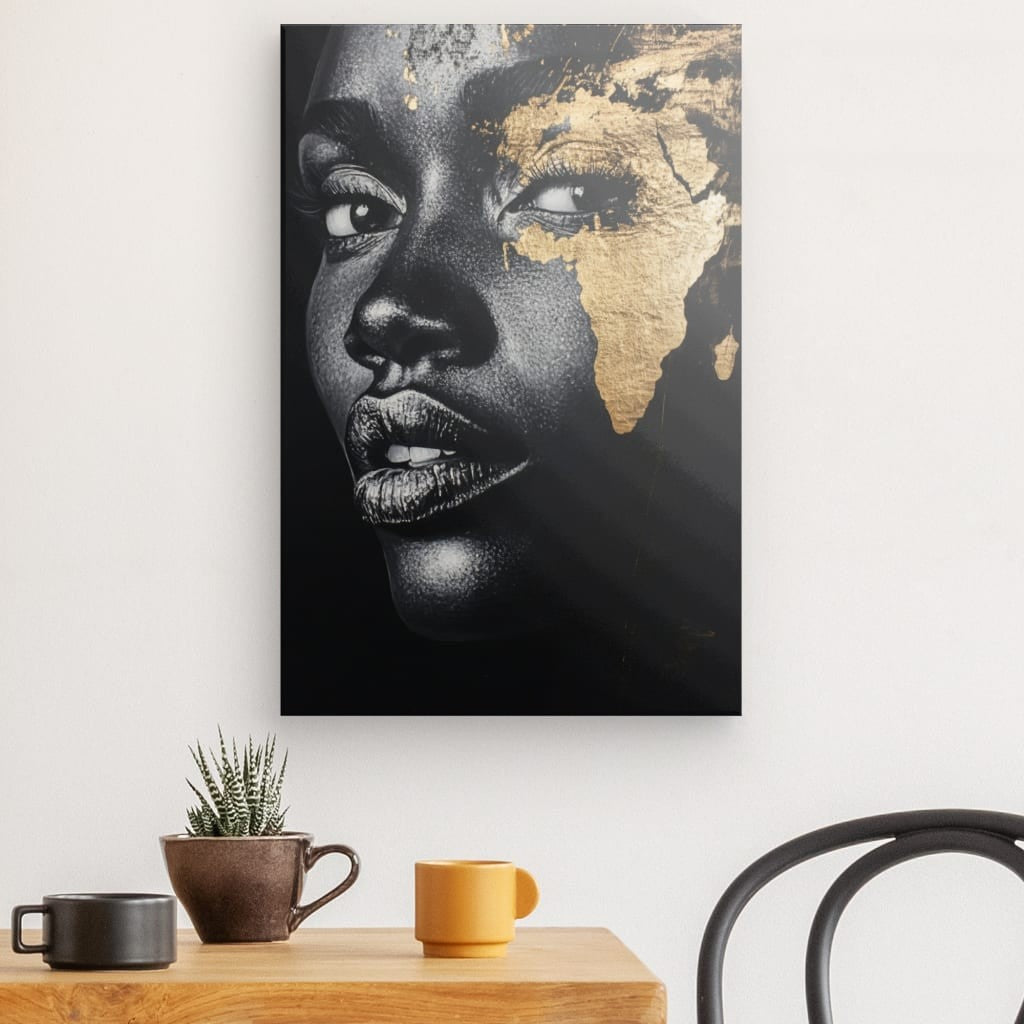 Tableau Femme Afrique Portrait Or