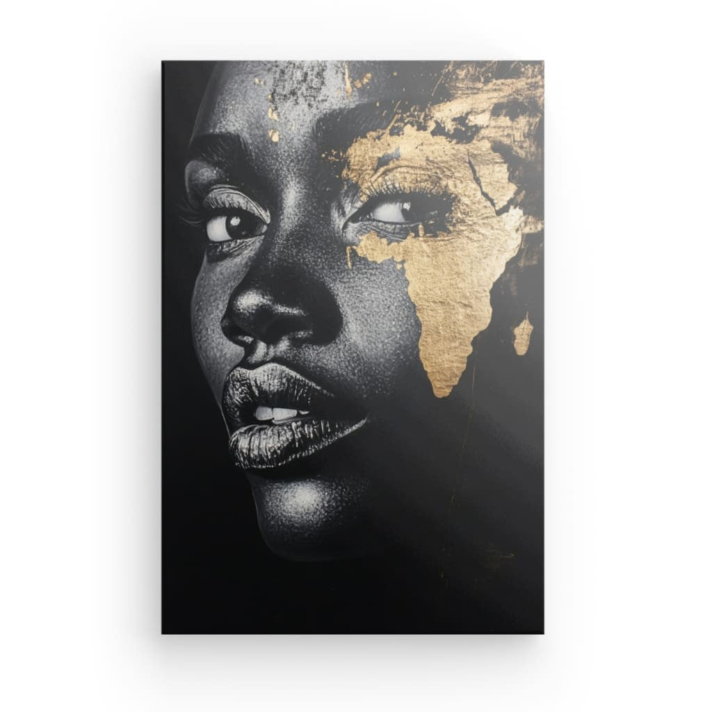 Tableau Femme Afrique Portrait Or
