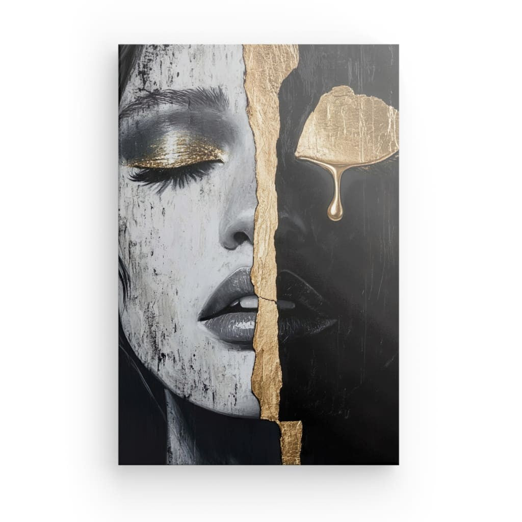 Tableau Larme d'Or Visage Divisé