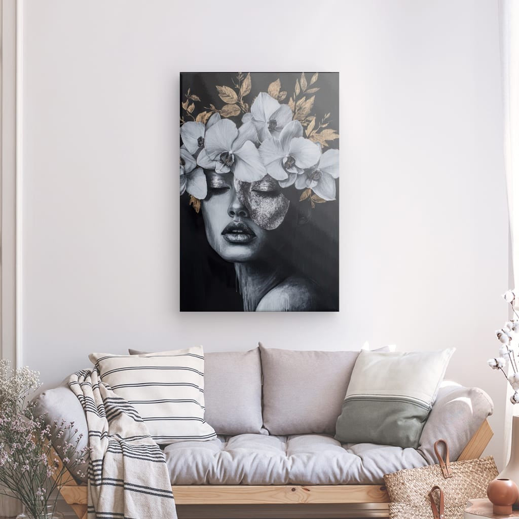 Tableau Orchidées Feuilles Or Vision