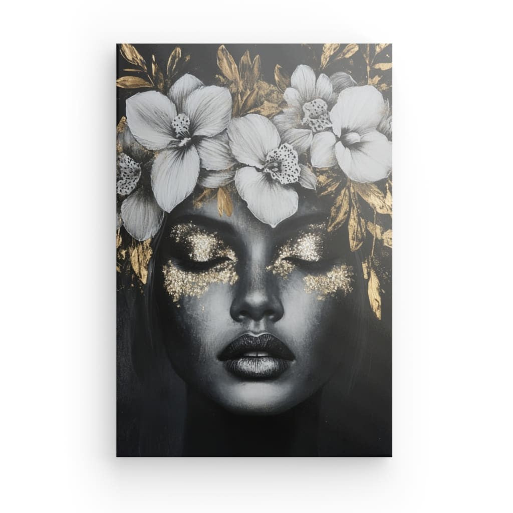 Tableau Fleurs Blanches Rêve Doré