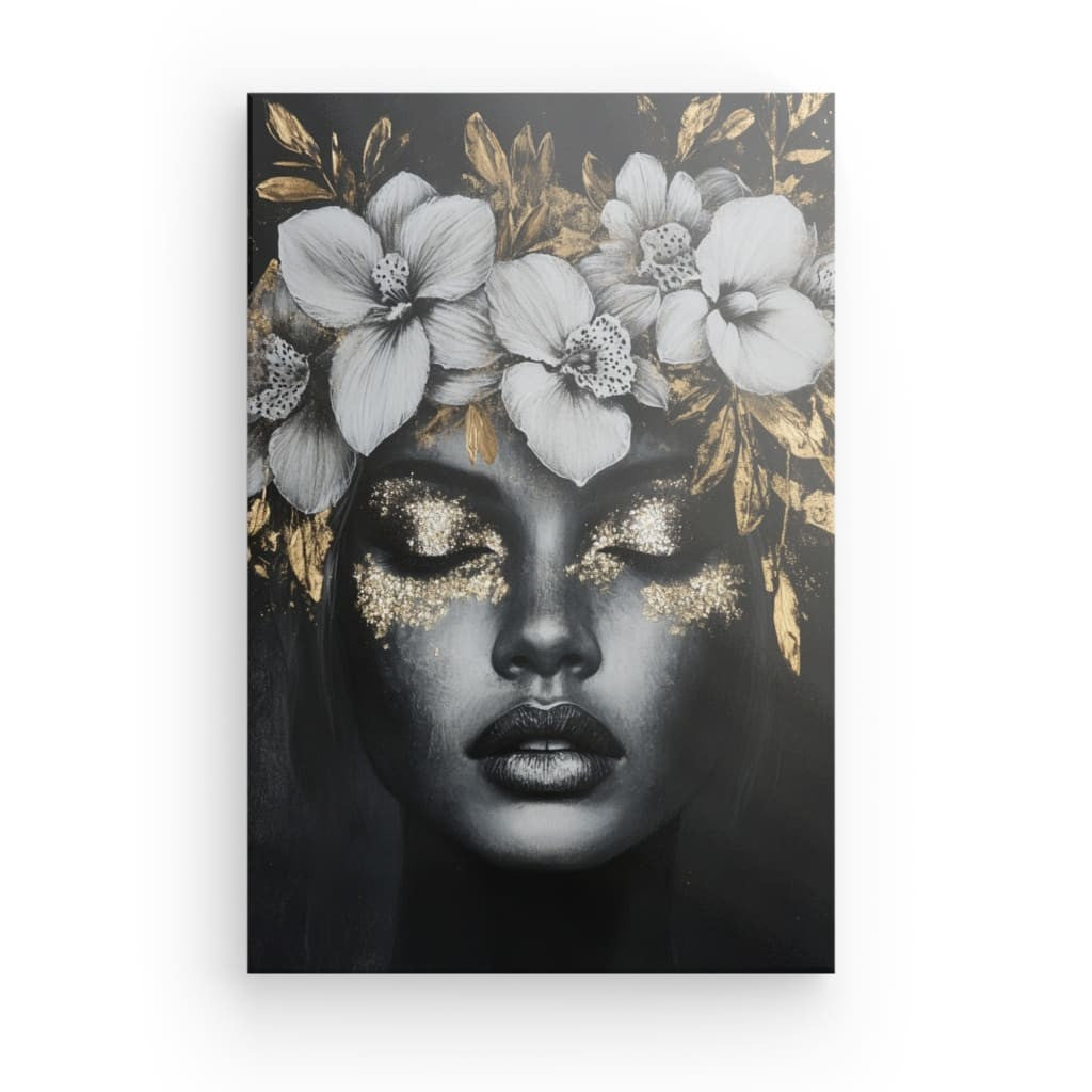 Tableau Fleurs Blanches Rêve Doré