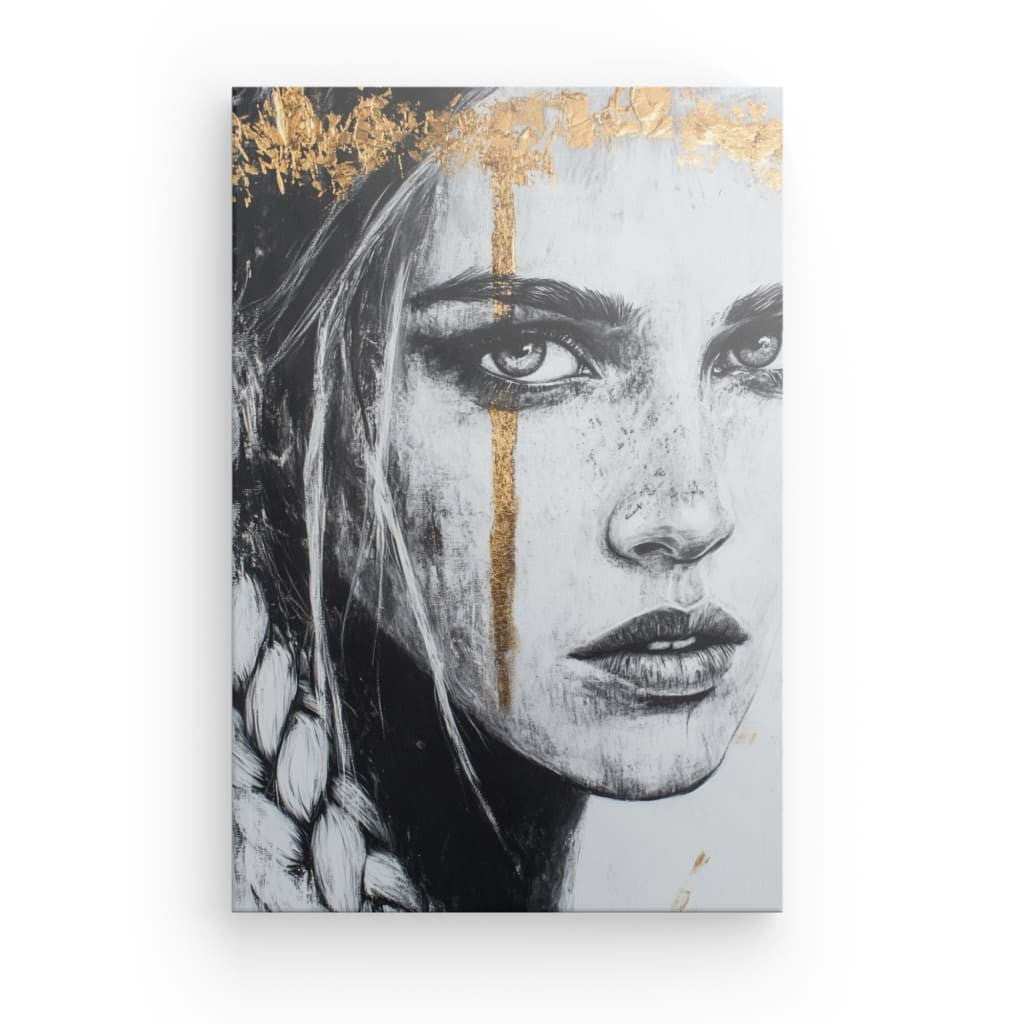 Tableau Femme Viking Ligne Dorée