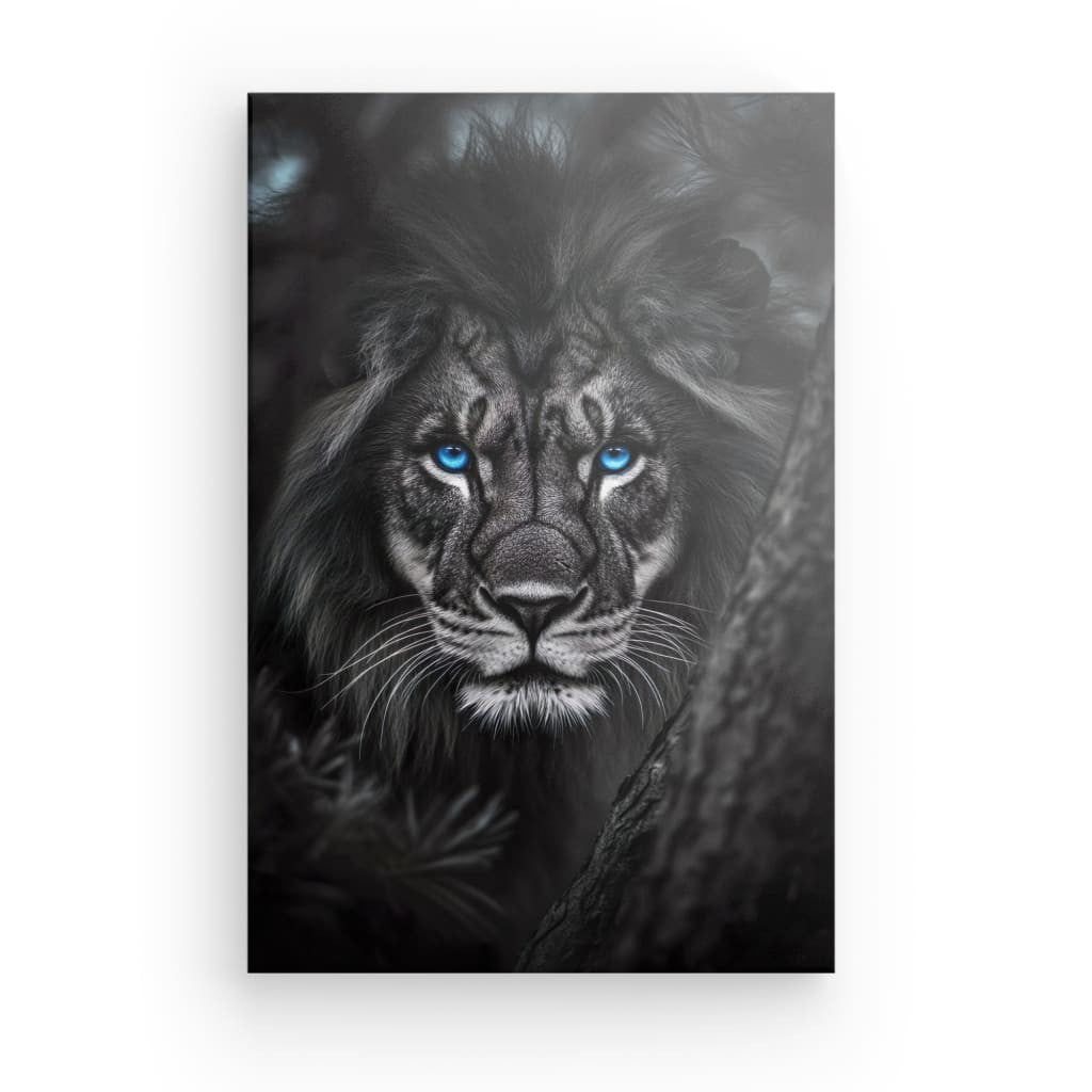 Tableau Lion Regards Azur dans l'Ombre