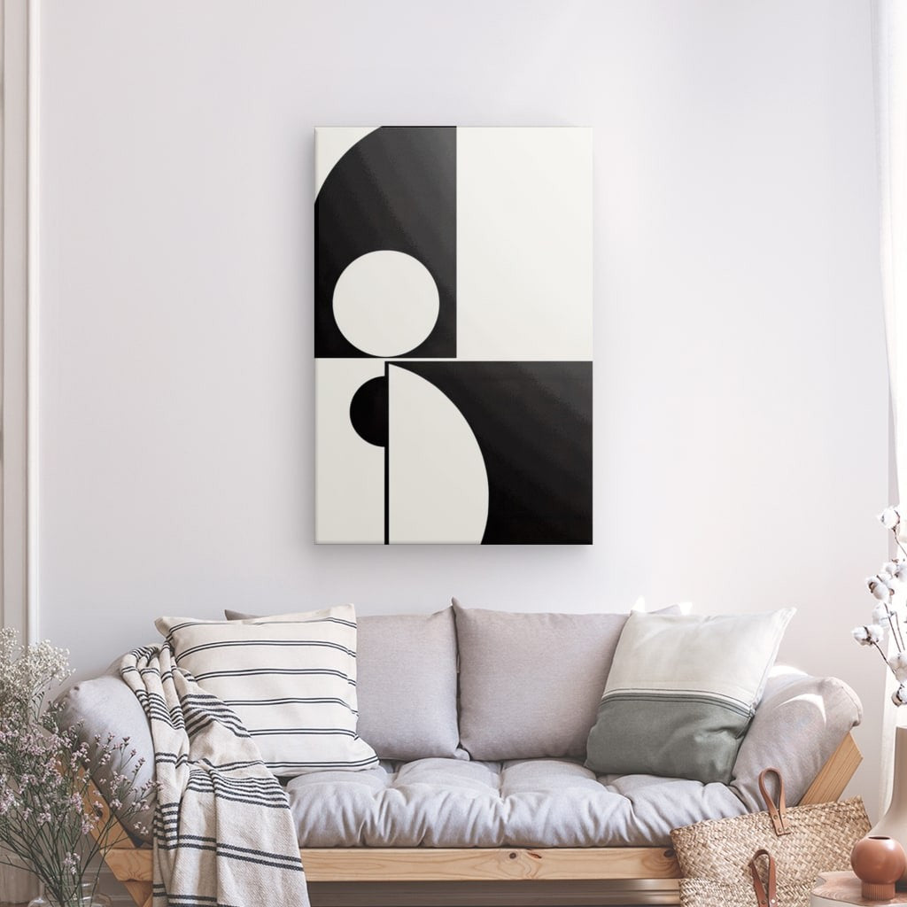 Toile Abstraite Symphonie Noir et Blanc