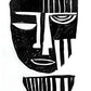 Toile Masque Africain Abstrait Noir et Blanc