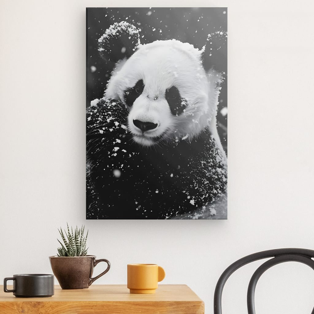 Toile Panda Noir et Blanc