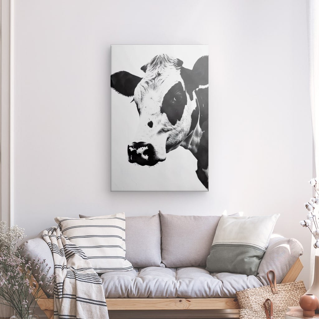 Toile Vache Noir et Blanc