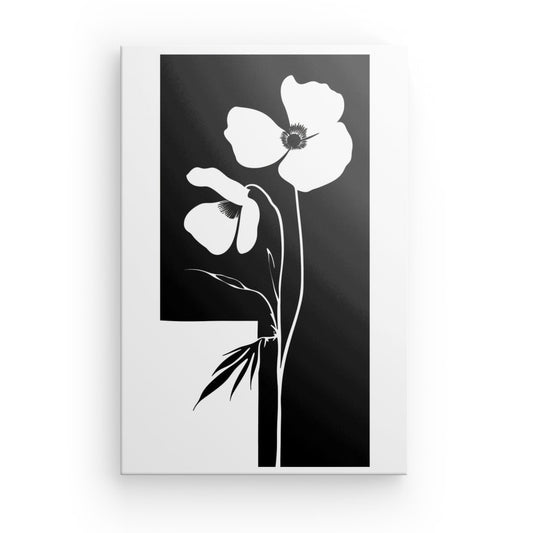 Tableau Fleur Noir et Blanc