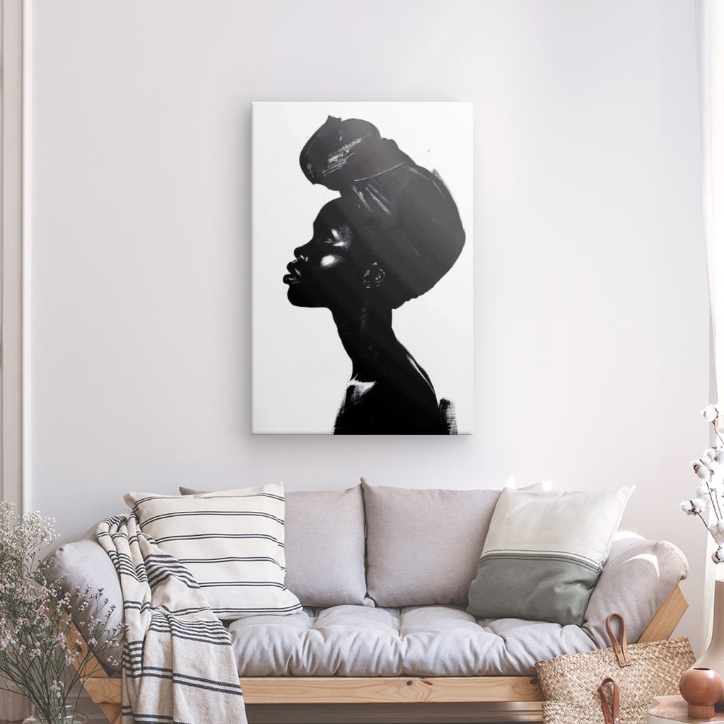 Impression sur toile - Image sur toile - Une composition en noir et blanc avec une figure en Impression sur toile - Image sur toile - Une composition en noir et blanc avec une figure en