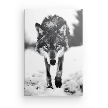 Tableau Loup Noir et Blanc